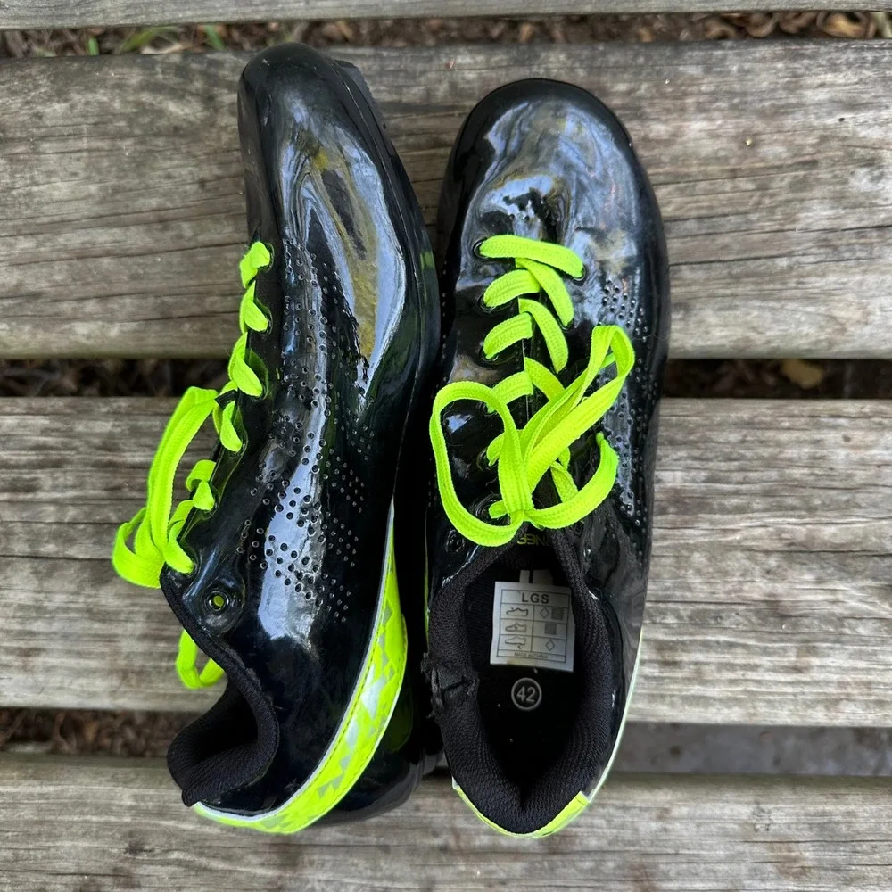 Louis Garneau LGS Cycling Shoes Black & Neon Yellow Road Bike EU 42/43‎ US Sz 9